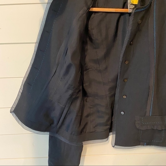 DKNY/Donna Karan Blue 100% Silk Panel Suit Jacket - Picture 9 of 12